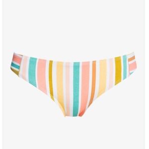 Roxy Women's Printed Beach Classics Cheeky Bikini Bottoms‎ Stripe Size XXL NWT